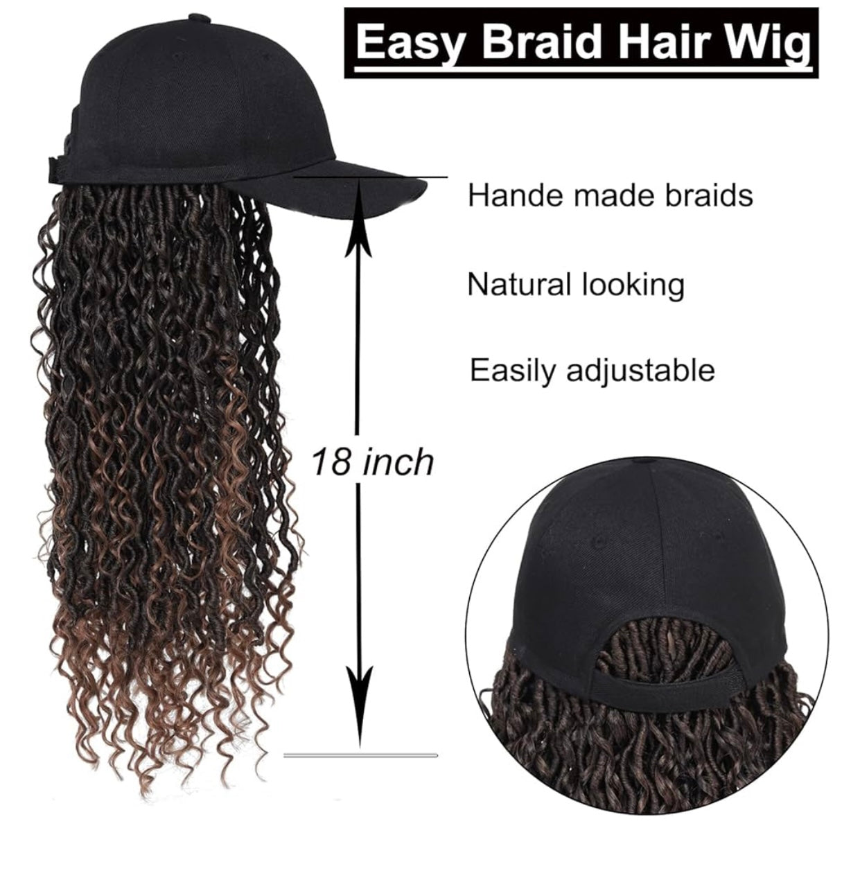 A1 Hair Collection| Goddess Faux Locs Hat Wig, 18”, Tiffany