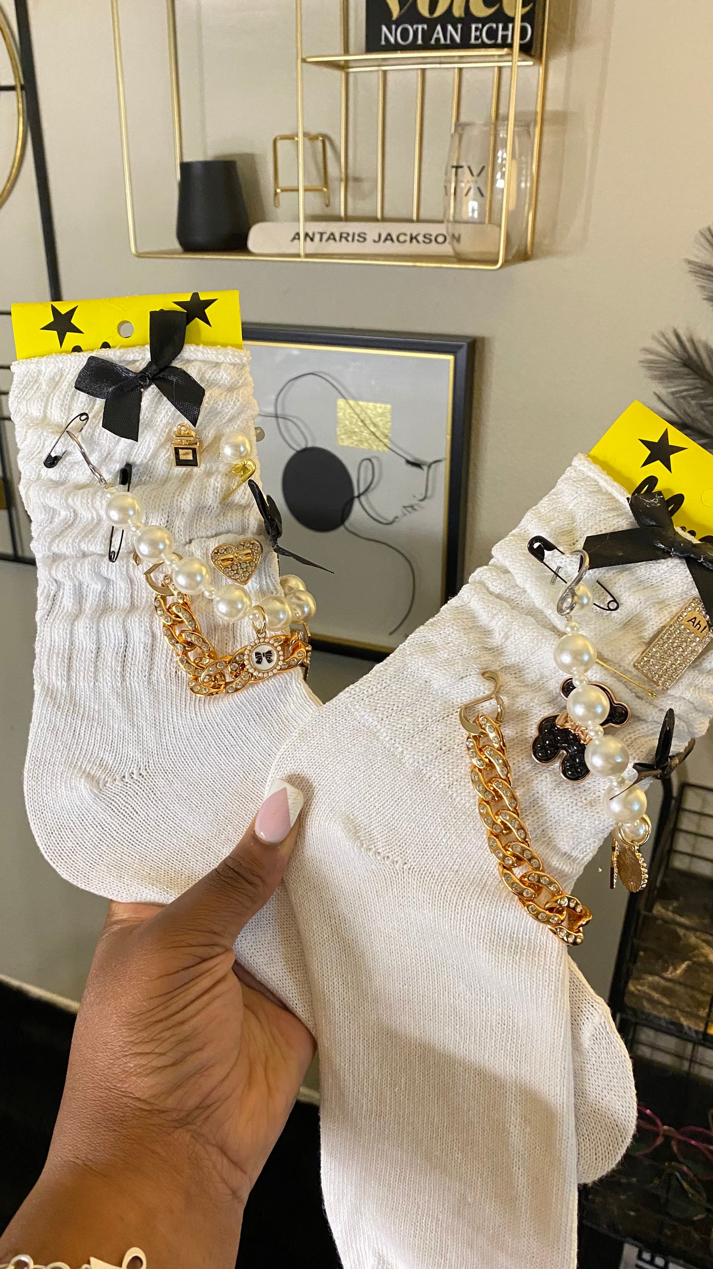 Junk Socks, Slouch Socks With Charms & Letters, Toddler 4-6