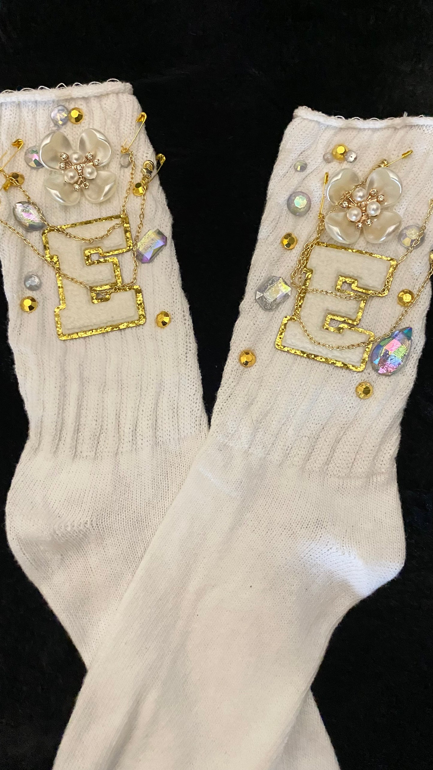 Junk Socks, Slouch Socks With Charms & Letters, Kids 6-8