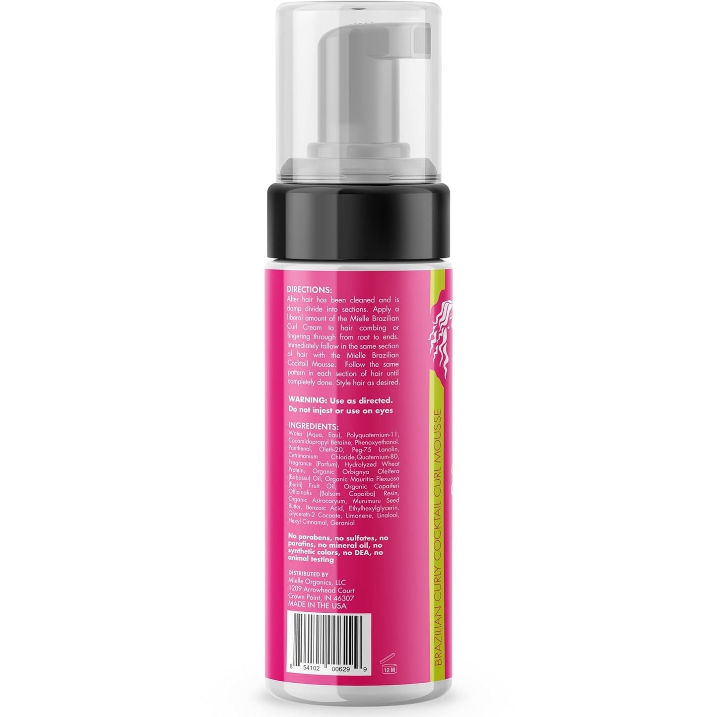 Mielle Organics Babassu Brazilian Curly Cocktail Curl Mousse 7.5 oz