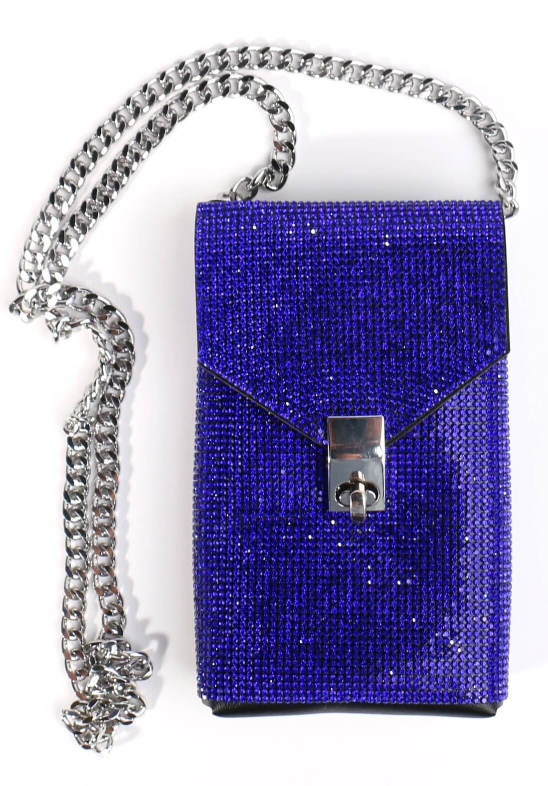FASHION RHINESTONE SIDE BAG with CHAIN STRAP, CROSSBODY PURSE