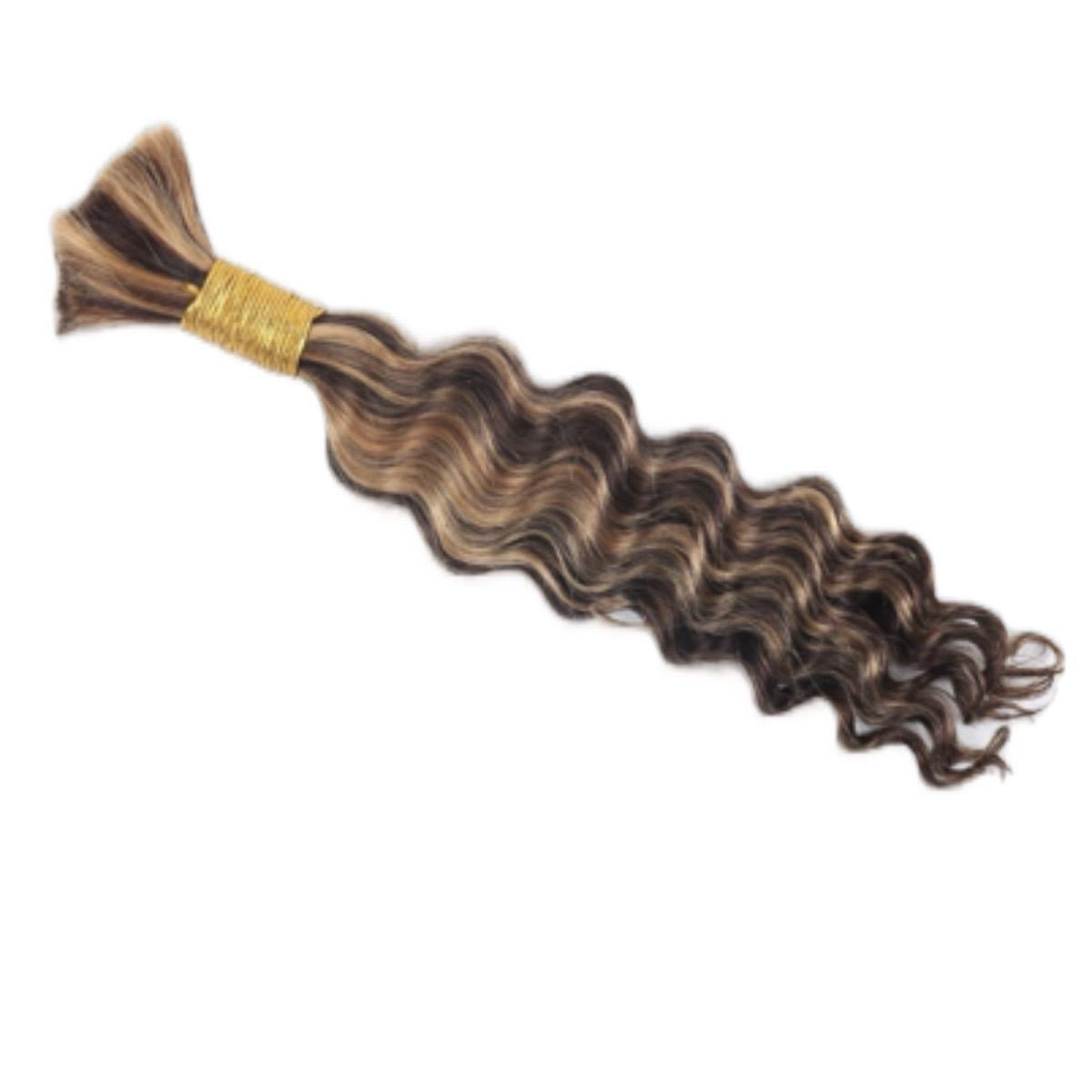 Deep Wave Human Hair Bulk For Braiding, Boho Braids, Wet and Wavy, 1 bundle