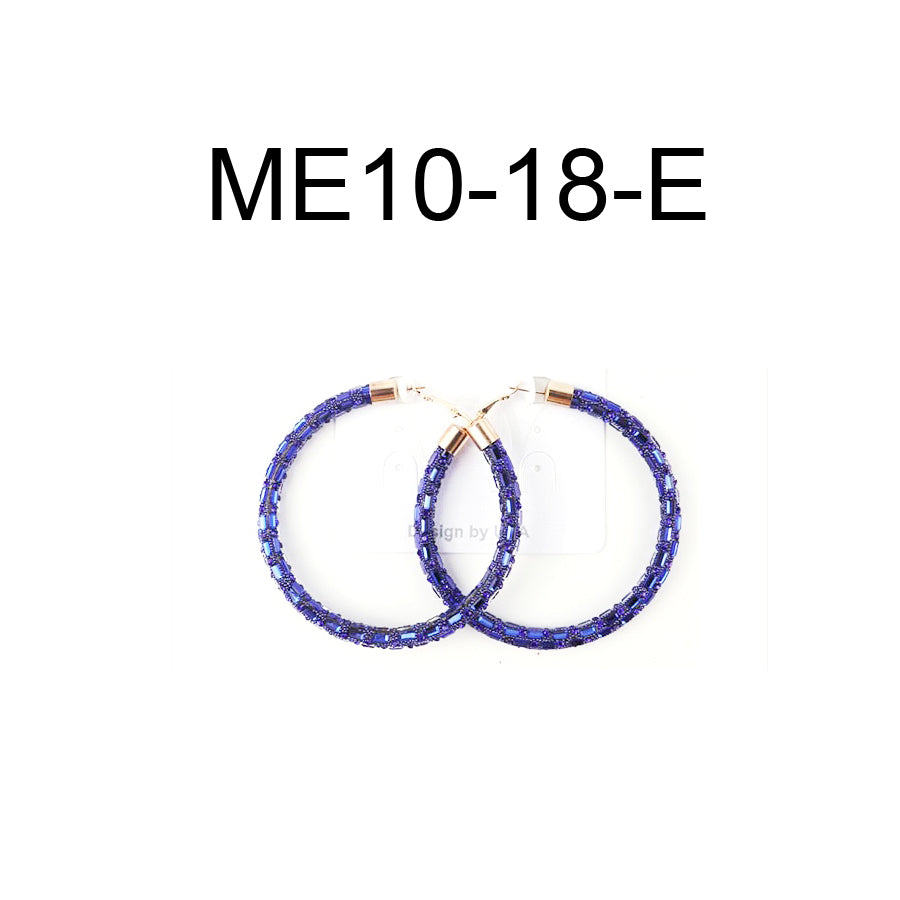 STONE HOOP EARRING 70MM
