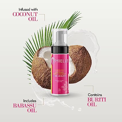 Mielle Organics Babassu Brazilian Curly Cocktail Curl Mousse 7.5 oz