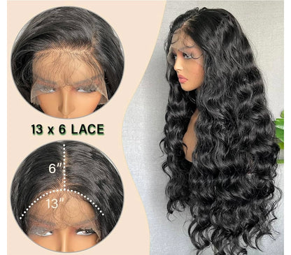 A1 Hair Collection| 13x6 Lace Frontal Wig, 32” Body Wave, Synthetic, Brown Sugar