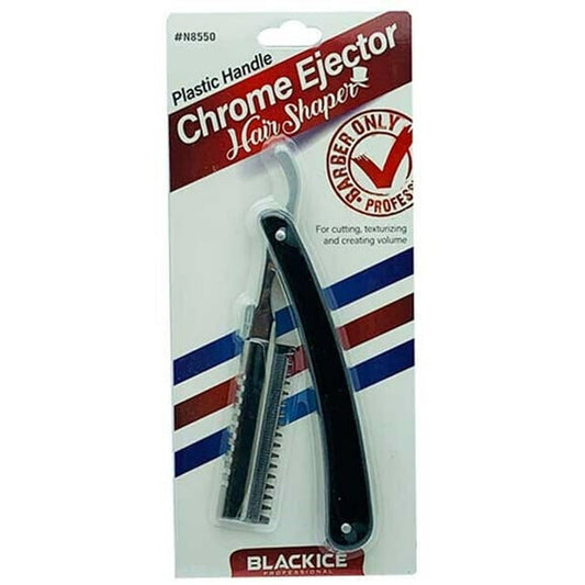 Black Ice Chrome Ejector Hair Sharper Razor Plastic Handle
