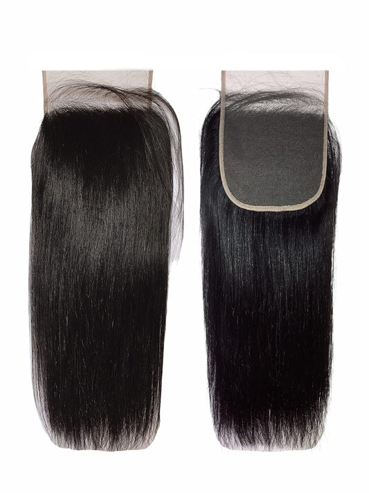 6"x 6"  Straight Free Parted Transparent Lace Closure, Natural Black