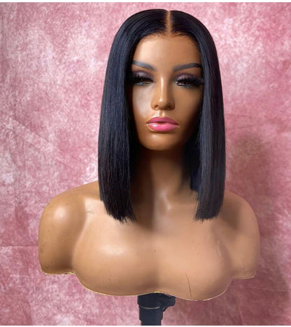 A1 Hair Collection| Straight Bob Wig 13X4 Transparent Lace Frontal Wig 180% Density