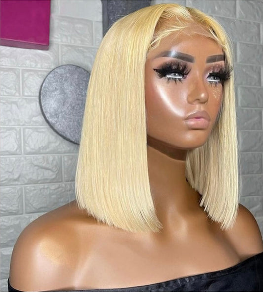 A1 Hair Collection| Straight Bob Wig 13X4 Transparent Lace Frontal Wig 180% Density, Alesha