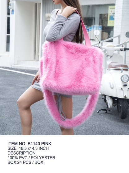 Large Faux Fur Tote Bag