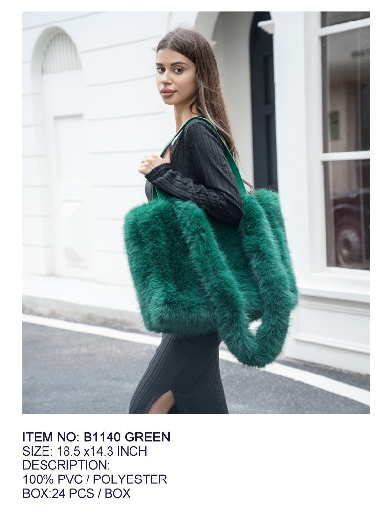 Large Faux Fur Tote Bag