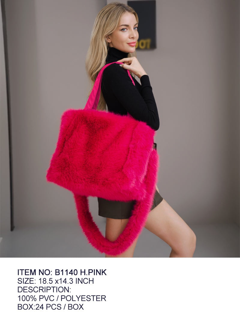 Large Faux Fur Tote Bag
