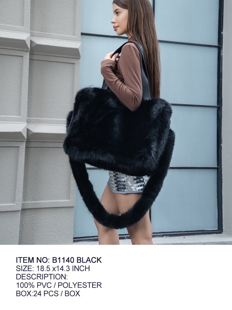 Large Faux Fur Tote Bag