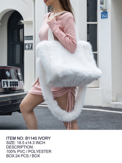 Large Faux Fur Tote Bag