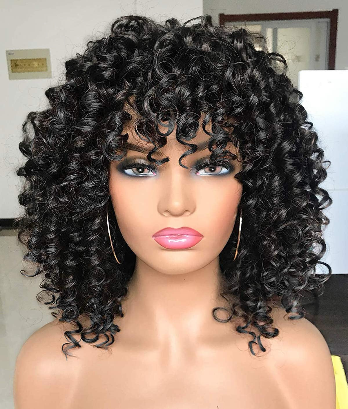 A1 Hair Collection| Curly Bob With Bangs, Highlights, Spiral Curls, Lillian