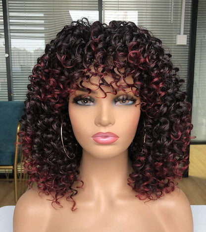 A1 Hair Collection| Curly Bob With Bangs, Highlights, Spiral Curls, Lillian