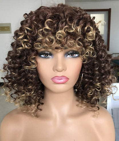 A1 Hair Collection| Curly Bob With Bangs, Highlights, Spiral Curls, Lillian