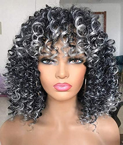 A1 Hair Collection| Curly Bob With Bangs, Highlights, Spiral Curls, Lillian