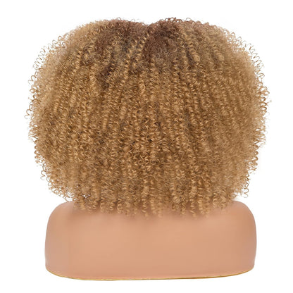 A1 Hair Collection| Afro Wig With Bangs,Short Kinky Curls, Toya