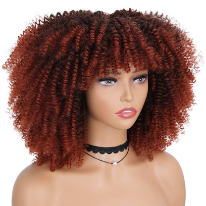 A1 Hair Collection| Afro Wig With Bangs,Short Kinky Curls, Toya