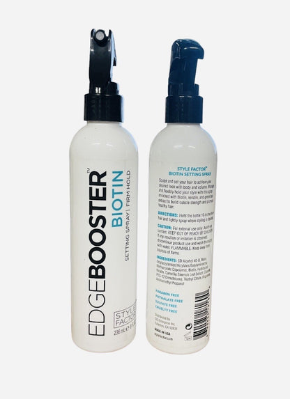 Style Factor EDGE BOOSTER Biotin Setting Spray, Firm Hold 8 Oz