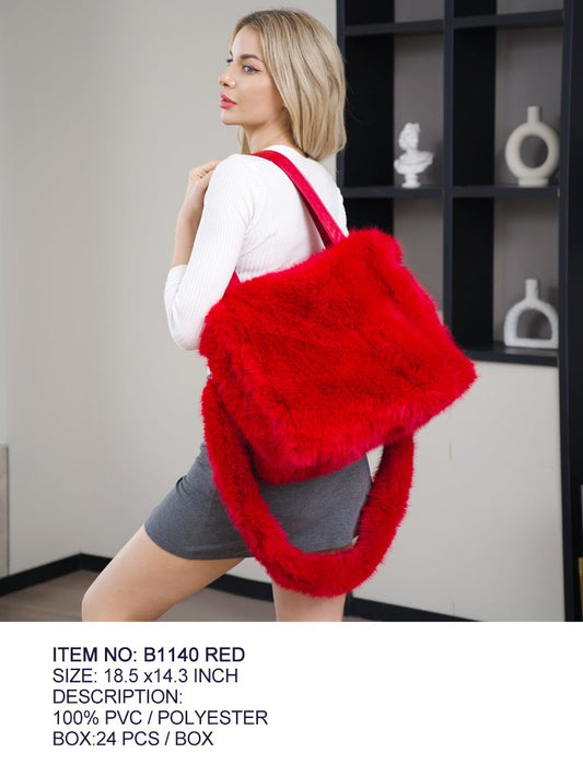 Large Faux Fur Tote Bag